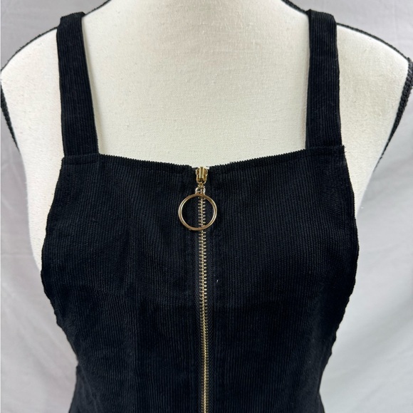 Zip Up Corduroy Overall Dress Black - Picture 7 of 9